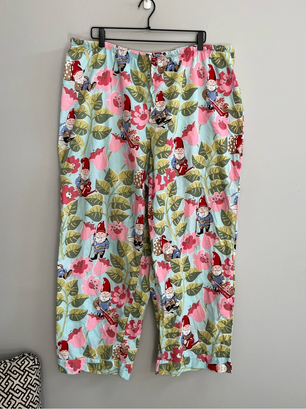 Nick & Nora Women's Floral Gnome Print Pajama Pants Size XXL Cotton Loungewear